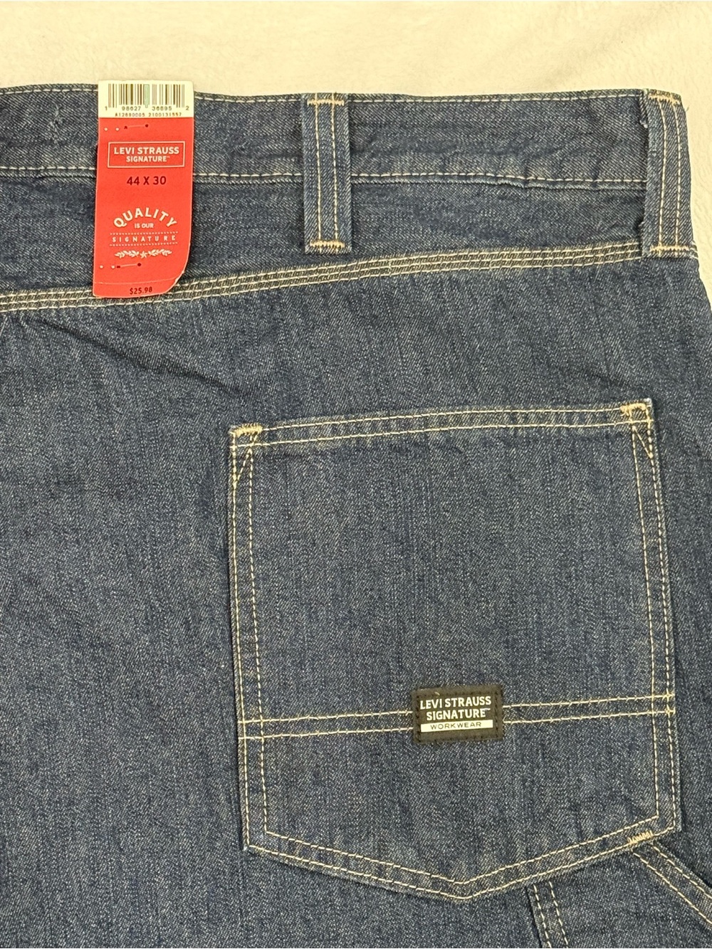 Men’s Levi Strauss Signature Workwear Carpenter Jeans 44x30 Dark Wash NWT - Picture 6 of 10